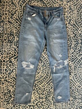 American Eagle Outfitters Distressed Medium Blue Ripped Jeans